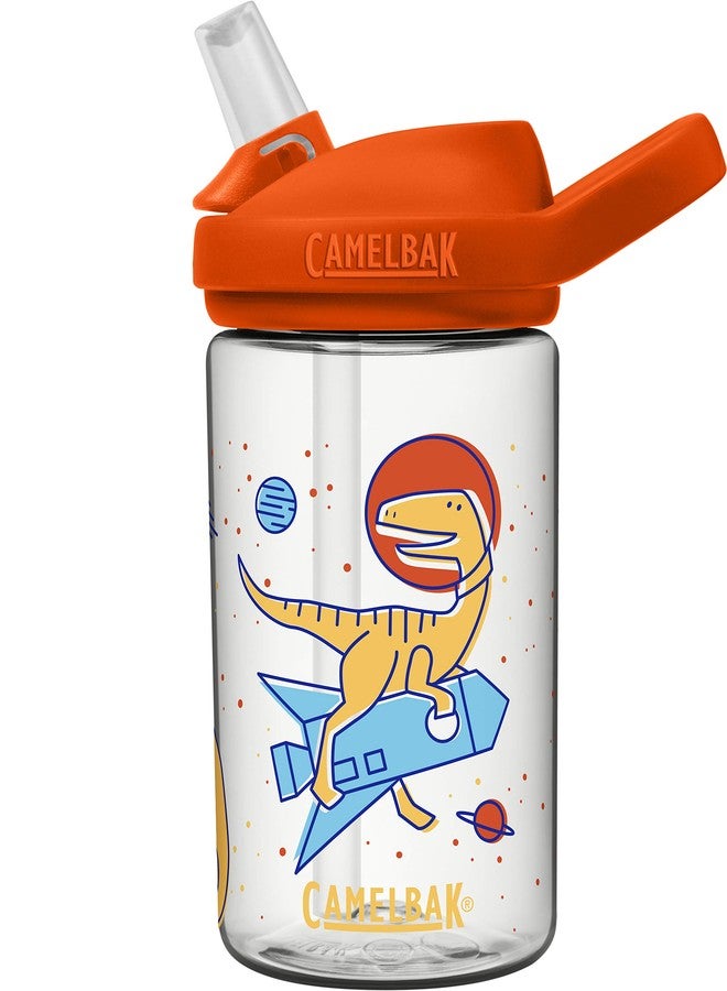 CAMELBAK Eddy+ Kids BPA-Free Water Bottle with Straw, 14oz, Space Dinos - Image 1